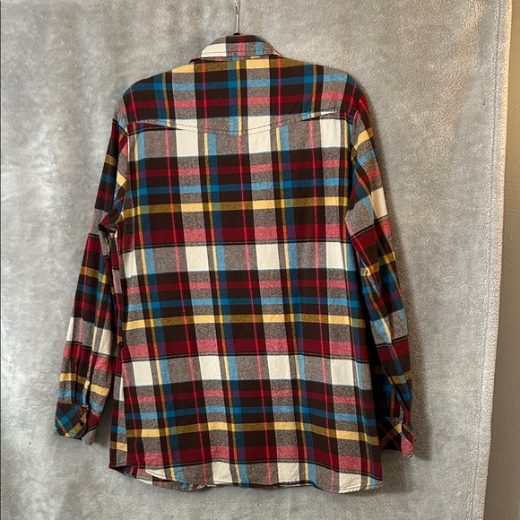 Womens Multicolor Plaid Button-Down Shirt -Size Large - Picture 6 of 7